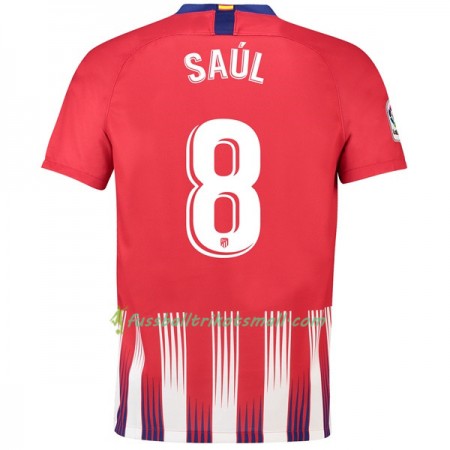 Günstige Fußballtrikots Atlético Madrid Saul 8 2018-2019 Kurzarm Heimtrikotsatz kaufen